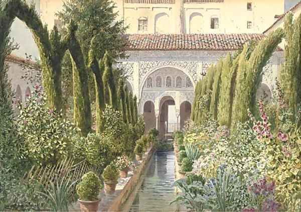 The Alhambra Oil Painting by Ludwig Hans Fischer