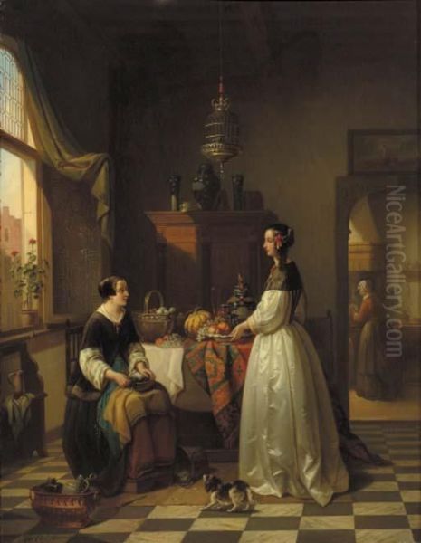 Preparations For Diner Oil Painting by Alexis van Hamme