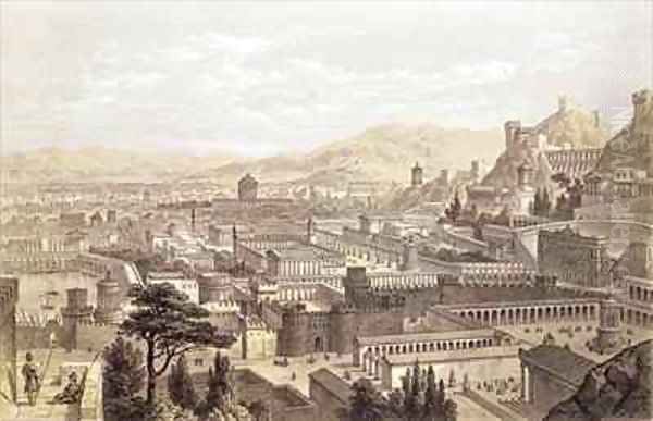 The City of Ephesus from Mount Coressus Oil Painting by Edward Falkener