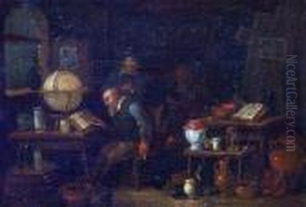 L'apothicaire Dans Son Officine Oil Painting by Maarten Van Heemskerck