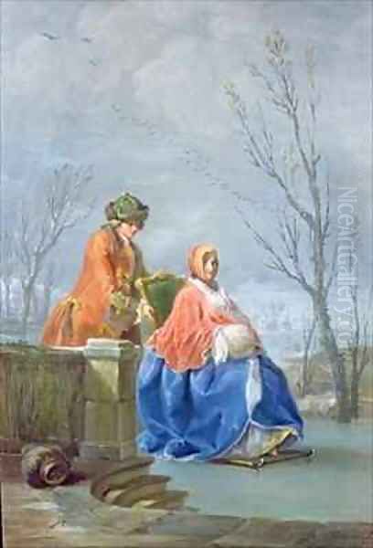 Winter Oil Painting by Charles-Joseph Flipart