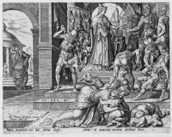 Die Geschichte Von Joasch Und Der Konigin Atalja Oil Painting by Maerten van Heemskerck