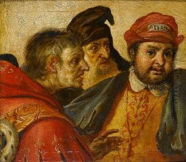 Three Men Oil Painting by Maerten van Heemskerck