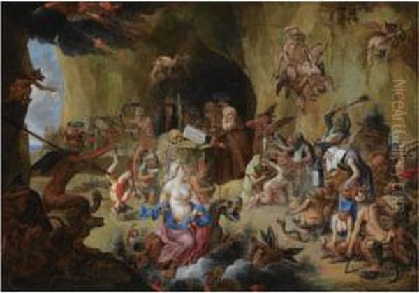 The Temptation Of Saint Anthony Oil Painting by Matheus van Helmont