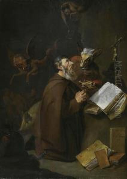 The Temptation Of Saint Anthony. Oil Painting by Matheus van Helmont