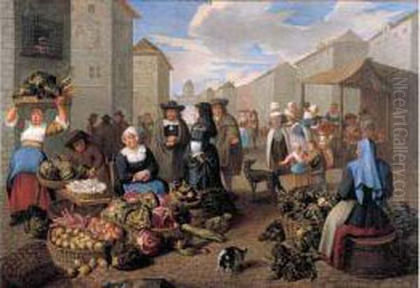 Scene De Marche Oil Painting by Matheus van Helmont