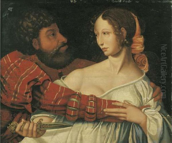 Tarquinio E Lucrezia Oil Painting by Jan Sanders Van Hemessen