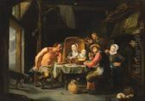 The Satyr And The Peasant Oil Painting by Willem Van Herp