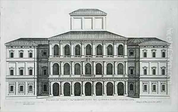 Palazzo Barberini on the Quirinale Oil Painting by Pietro or Falda, G.B. Ferrerio