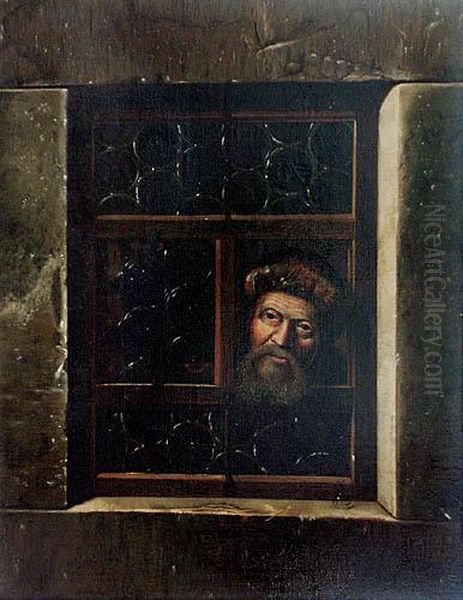 Mezczyzna Wygladajacy Przez Okno Oil Painting by Samuel Van Hoogstraten