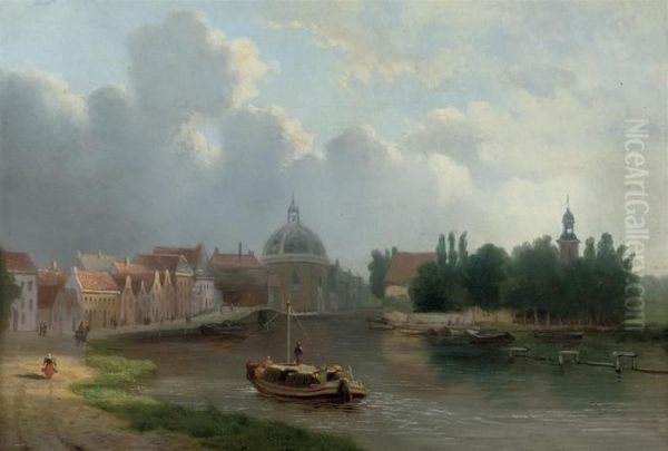 Leidschendam Oil Painting by Bartholomeus J. Van Hove