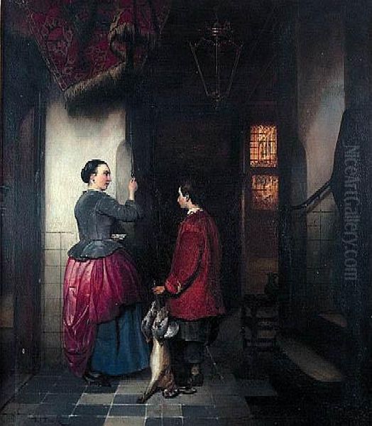 Scena We Wnetrzu Oil Painting by Bartholomeus J. Van Hove