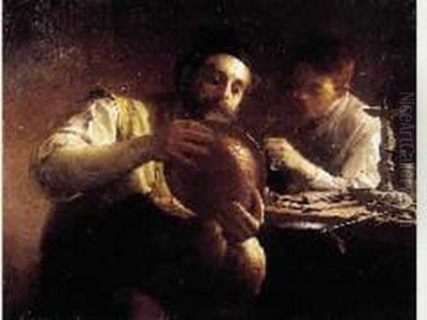 Les Orfevres Dinandiers Oil Painting by Edmond Theodor Van Hove