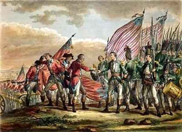 The Surrender of General John Burgoyne at the Battle of Saratoga Oil Painting by Fauvel