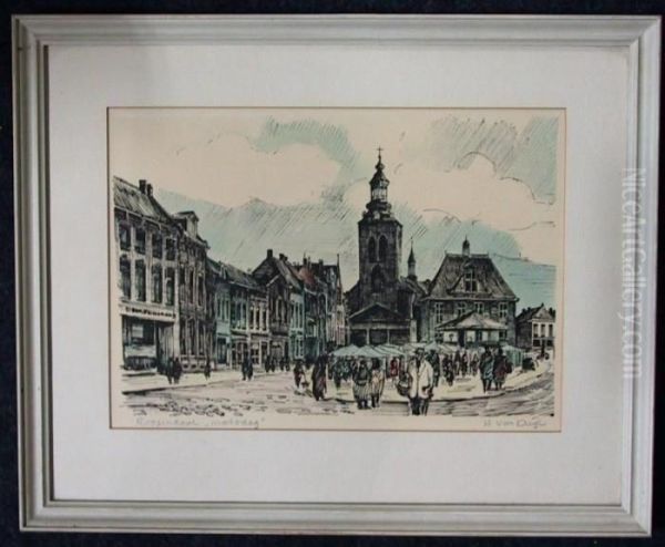 Zicht Op Roosendaal Oil Painting by Hubertus, Huib Van Hove