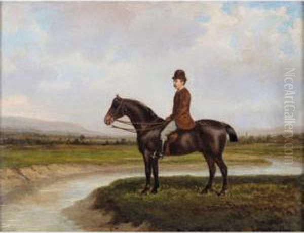 Sir Thomas Fermor Hesketh 7th Bt. (1849-1924) On His Horse Captain Jack Oil Painting by Jules Van Imschoot