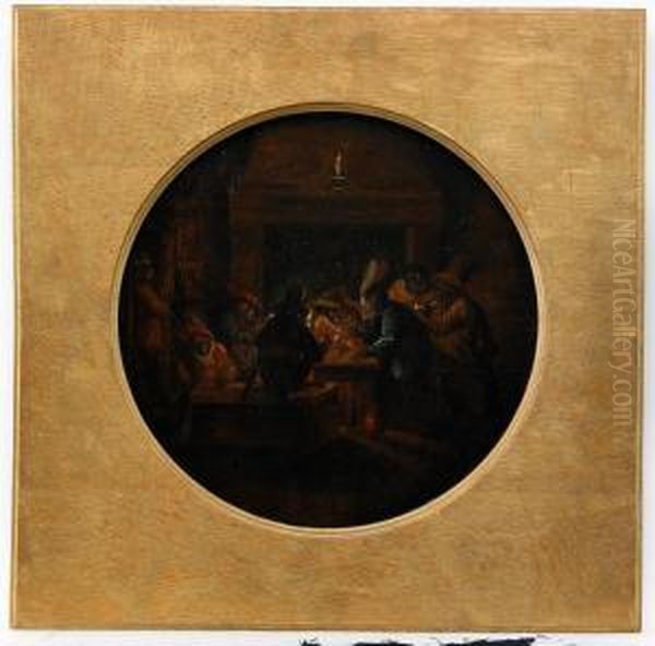 Interior Med Piprokande Apor Oil Painting by Ferdinand van Kessel