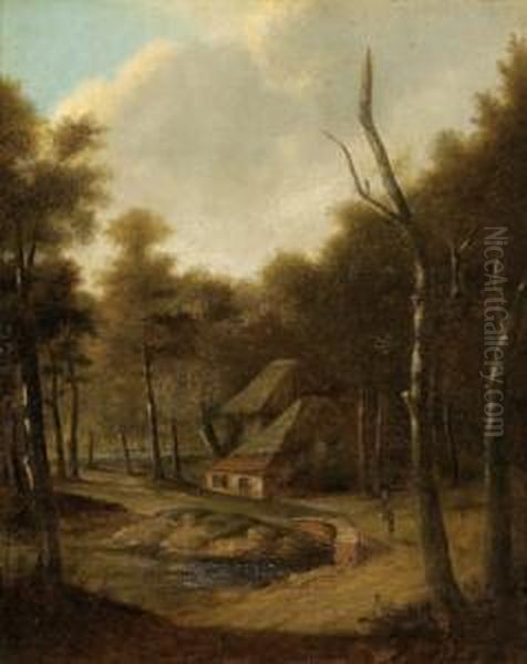 Capanne In Un Paesaggio Boschivo Oil Painting by Jan van Kessel