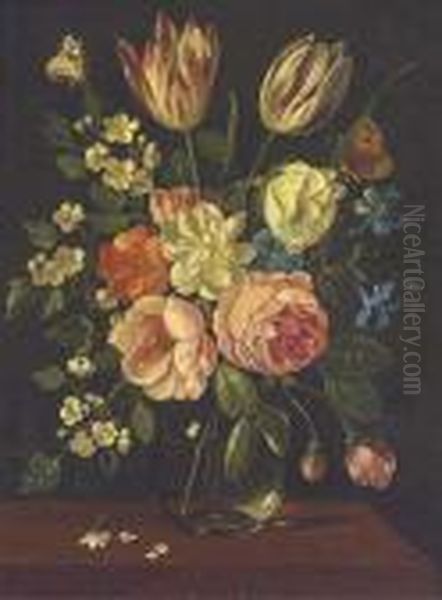 A Parrot Tulip Oil Painting by Jan van Kessel