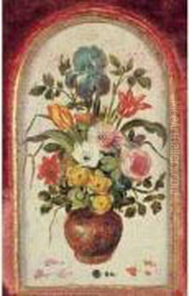 Nature Morte Au Bouquet De Fleurs Sur Fond Creme Oil Painting by Jan van Kessel