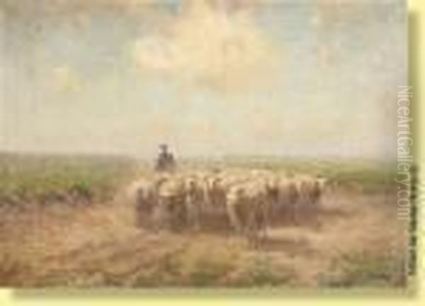 Retour Du Troupeau De Moutons Oil Painting by Fedor Van Kregten