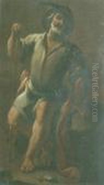 Seated Peasant Oil Painting by Pieter Van Laer (BAMBOCCIO)