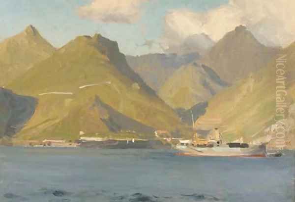 Santa Cruz harbour, Tenerife Oil Painting by John Fraser