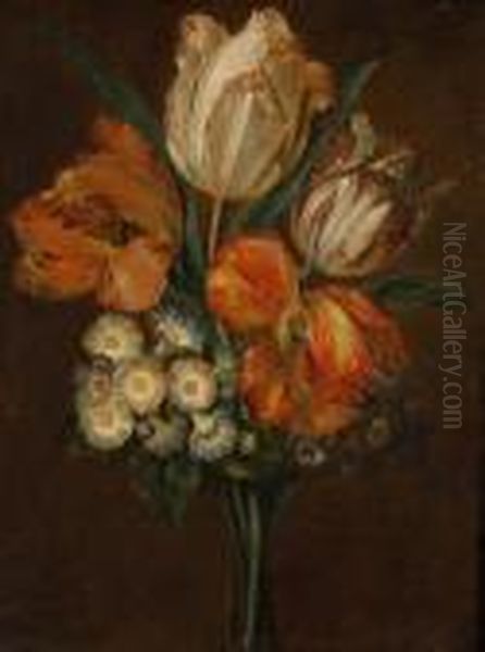 Still Life Flower Study Oil Painting by Willem van Leen