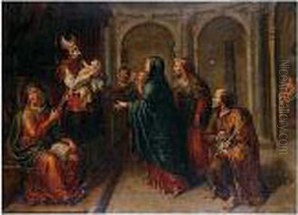 Presentacion De Cristo En El Templo Oil Painting by Pieter van Lint