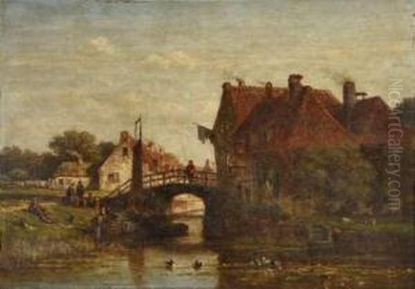 Paysage Vers Utrecht Oil Painting by Johan Nicolaas Van Lokhorst