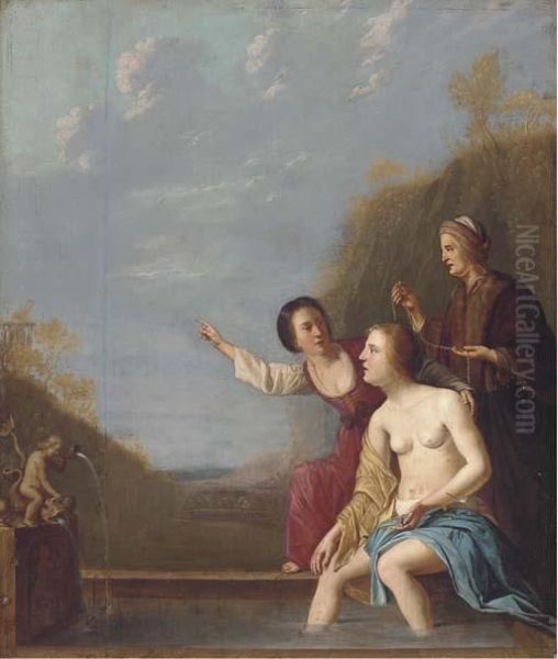 The Bath Of Bathsheba Oil Painting by Jacob van Loo