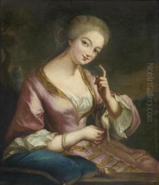 Portrait Presume De La Marquise De Prie (1698 - 1727) Oil Painting by Jean Baptiste van Loo