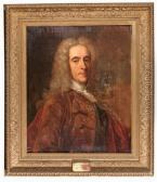 A Portrait Of Richard Temple Oil Painting by Jean Baptiste van Loo