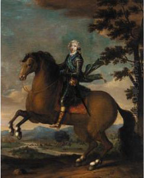 Portrait Of Prince Charles Edward Stuart, The Young Pretender Oil Painting by Jean Baptiste van Loo