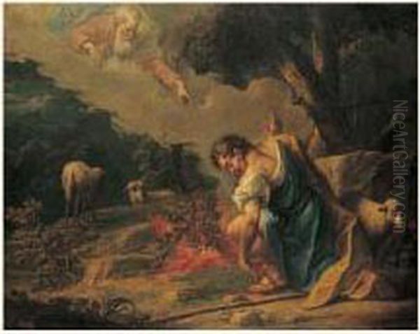 Moise Et Le Buisson Ardent Oil Painting by Jean Baptiste van Loo