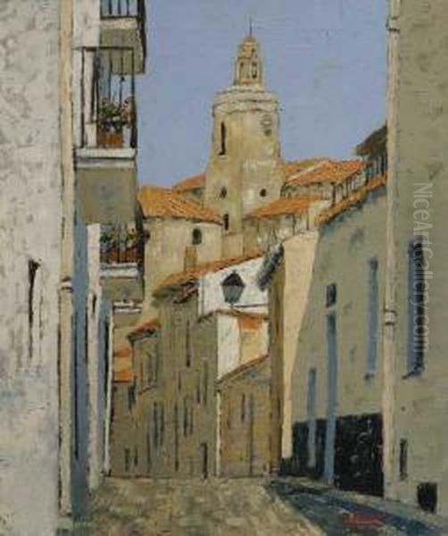 Calle Europea Oil Painting by Jules Cesar Denis van Loo