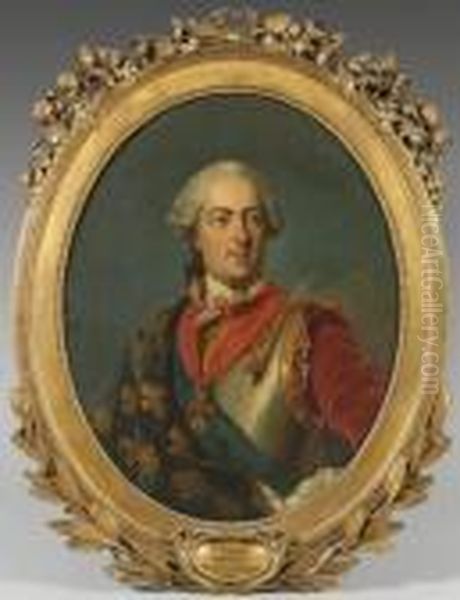 Portrait De Louis Xv Oil Painting by Louis-Michel Van Loo