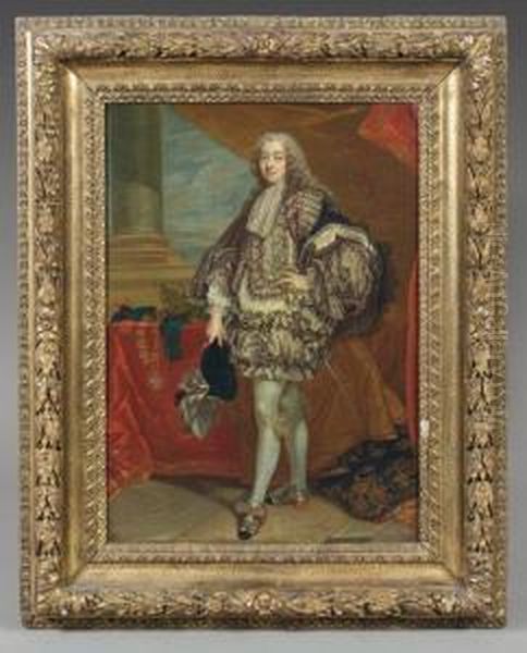 Portrait De Francois-joachim-bernard Potier Oil Painting by Louis-Michel Van Loo