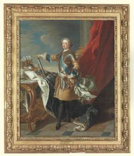 Portrait Of King Louis Xv Oil Painting by Louis-Michel Van Loo