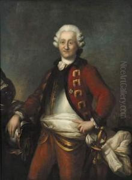 Portrait De Joseph Louis Bernard De Simiane Oil Painting by Louis-Michel Van Loo