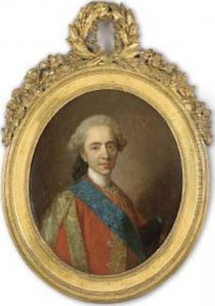 Portrait Of Duc De Berry, Future Louis Xvi, Half-length, Aged15 Oil Painting by Louis-Michel Van Loo