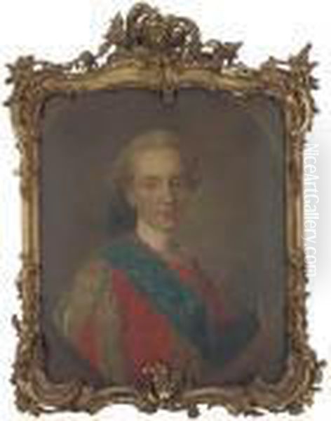 Portrait Of The Duc De Berry, Later King Louis Xvi Of France Oil Painting by Louis-Michel Van Loo