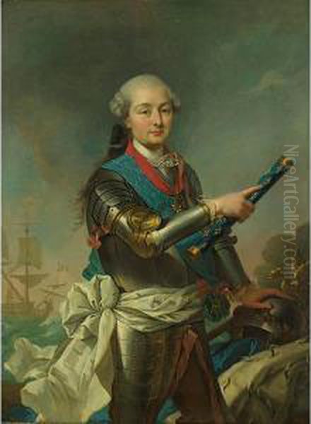 Portrait Of An Admiral Oil Painting by Louis-Michel Van Loo