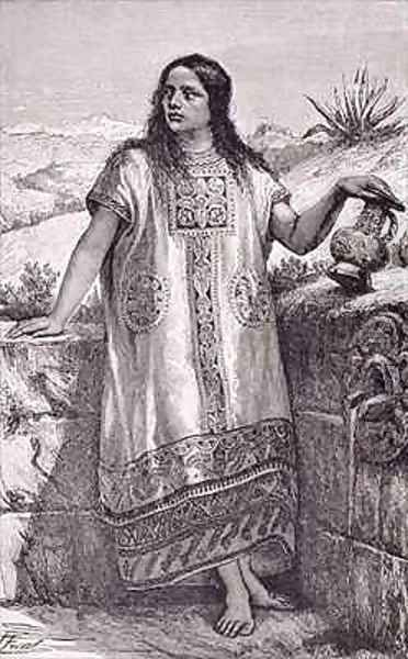 Young Toltec Girl Oil Painting by Pierre Fritel