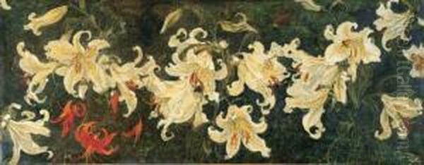 Lilies Oil Painting by Jacobus Van Looy