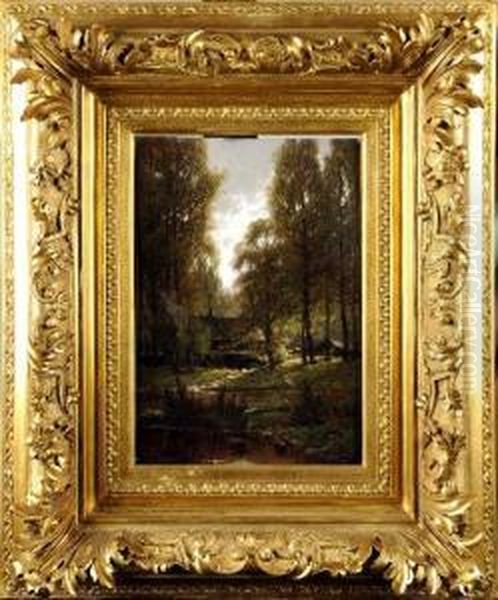 [paysage A Anseremme] Oil Painting by Gerard Jozef Adrian Van Luppen