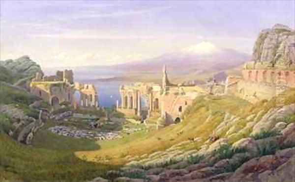 Taormina Sicily Oil Painting by William J. Ferguson