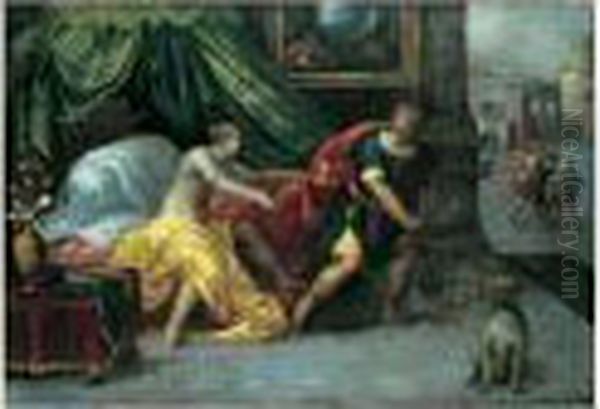 Joseph Et Le Femme De Putiphar Oil Painting by Karel Van Mander