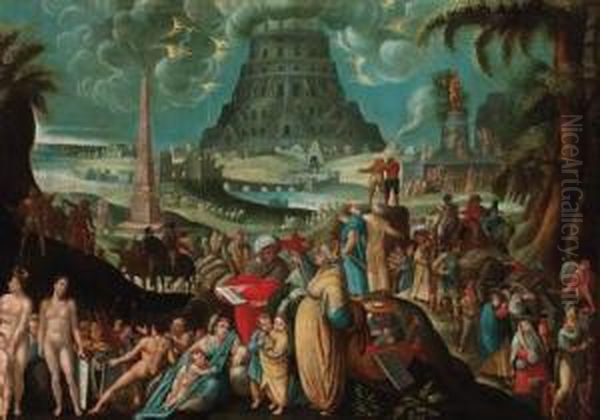 The Tower Of Babel Oil Painting by Karel Van Mander