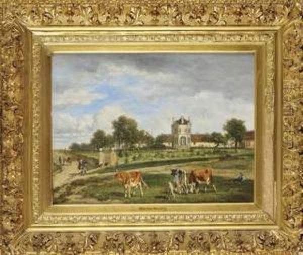 Paysage Au Chateau Oil Painting by Emile van Marcke de Lummen